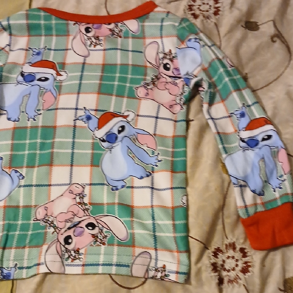 Disney Blue and Green Cartoon Character Pajama Set - Picture 4 of 8